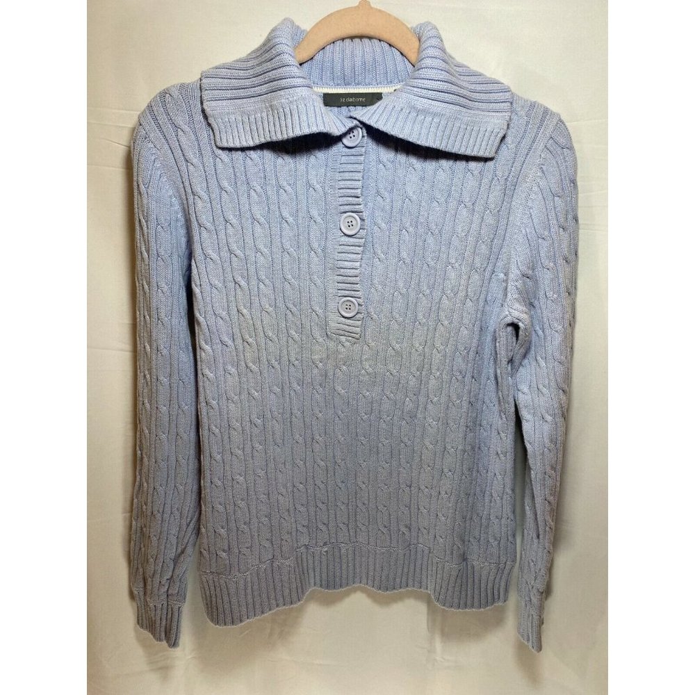 Liz Claiborne Sweater Womens Medium‎ Purple 1/2 Button Pullover Ladies